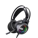 Casti cu fir si lumini rgb, mufa jack, yesido, black