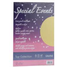 Hartie Cartonata Metalizata A4 FAVINI Special Events,10 File/Top, 250 g/m², Aurie, Coli Carton Special Decoratiuni, Hartii Cartonate Metalizate Aurii,