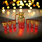 Set carafă cu pahare sticlă roșie