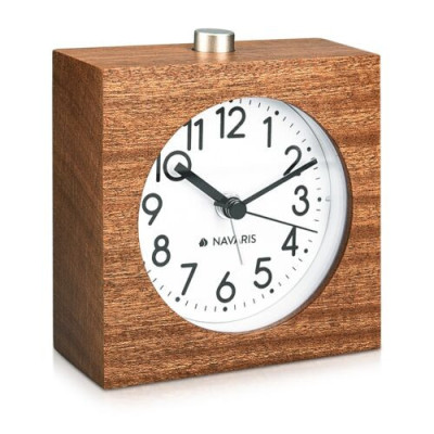 Ceas cu alarma analogic din lemn Snooze Retro, 43906 foto