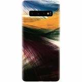 Husa silicon pentru Samsung Galaxy S10, Colorful Peacock Feathers