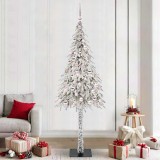 vidaXL Brad de Crăciun cu 300 LED cu suport Alb 210 cm PE și Oțel 3396244