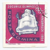 Romania, LP 571a/1963, J.O. Innsbruck, nedantelate, eroare, obl., Stampilat