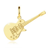 Pandantiv din aur 585 &ndash; o chitară electrică, cu o gravură detaliată