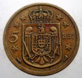 Moneda 5 Lei 1930 Mihai I, Romania, Paris, KM#48, Nichel-Alama, Numismatica