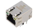 Conector RJ45 soclu ecranat cu diodă LED THT &icirc;n unghi, PIN 8