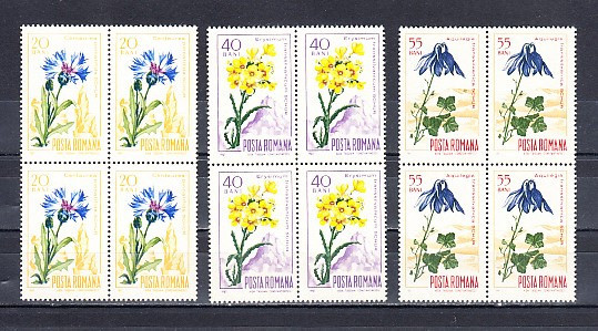 M1 TX9 1 - 1967 - Flora carpatina - perechi de cate patru timbre