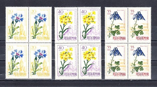 A11 TX9 1 - 1967 - Flora carpatina - perechi de cate patru timbre