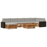 vidaXL Set de canapele de exterior 8 pcs Natural și gri deschis 3383664