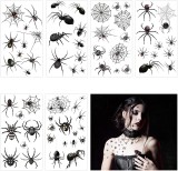 Set de 12 foi cu tatuaje temporare pentru Halloween Zerhok, negru