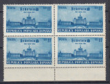 ROMANIA 1951 LP 286 - 20 ANI ZIARUL SCANTEIA BLOC DE 4 TIMBRE MNH, Nestampilat