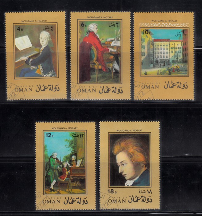 A12 S1 5 - Timbre foarte vechi - Oman - arta - pictura - WA Mozart