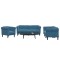 vidaXL Set de canapele, 3 piese, albastru, catifea 3209217