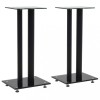 Gossi standuri boxe 2 buc, sticla securizata, design 2 coloane, negru