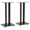 Gossi standuri boxe 2 buc, sticla securizata, design 2 coloane, negru