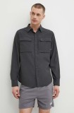 The North Face camasa Sequoia barbati, culoarea gri, cu guler clasic, regular, NF0A4T180C51