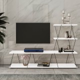 Masa TV B&aring;tsfjord 150x30x93cm alb [en.casa] HausGarden Leisure