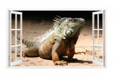 Sticker decorativ, Fereastra 3D, Chameleon Dragon, 85 cm, 324STK