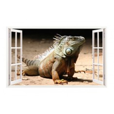 Sticker decorativ, Fereastra 3D, Chameleon Dragon, 85 cm, 324STK