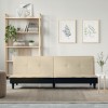 VidaXL Canapea extensibilă, crem, material textil