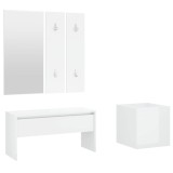 Cumpara ieftin Set de mobilier pentru hol, alb extralucios, lemn prelucrat
