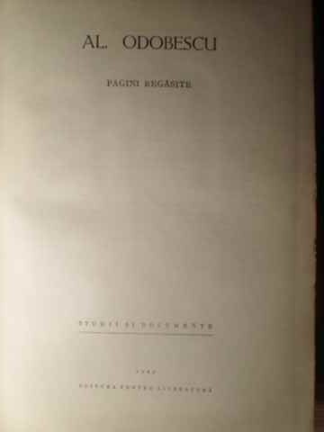 PAGINI REGASITE. STUDII SI DOCUMENTE-A.I. ODOBESCU-227537