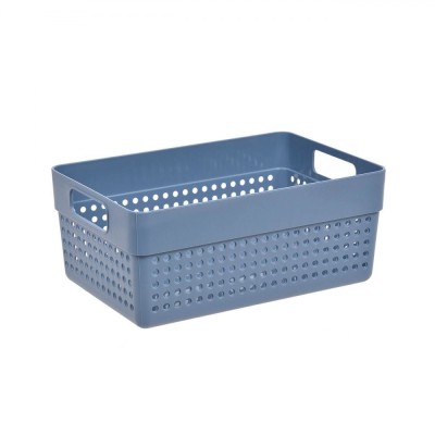 Coș Depozitare Plastic, Model Perforat, M&amp;acirc;nere, Capacitate 3.5L, Albastru foto