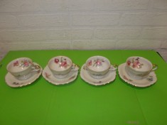 Portelan SCHWARZENHAMMER , set de 4 CESTI decorate in teme florale