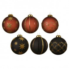 Glob decorativ - Bauble Glitter Decor - Lines, Border, Stars - Rosewood and Black - mai multe modele | Kaemingk