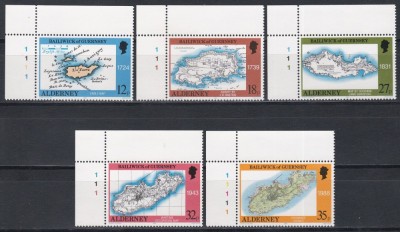 Alderney 1989 - Hărți, MNH foto