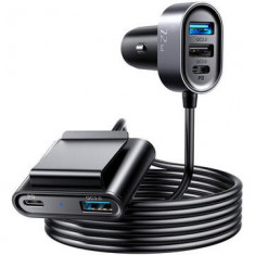 Incarcator Auto Joyroom 2XPd Usb-c, 3 X Qc Usb 3.0, 75w, 1.5m Lungime, Negru - Jr-cl05