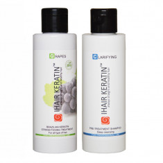 Kit tratament keratina Grapes+sampon clarifiant Ihair Keratin 100ml