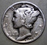 C.039 USA SUA WWII MERCURY 1 ONE DIME 1945 D ARGINT