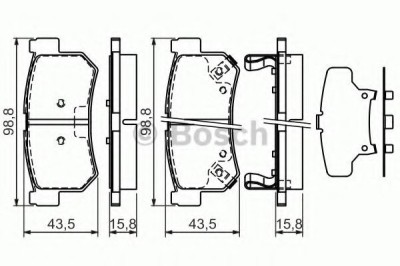 Set placute frana,frana disc SSANGYONG ACTYON I (2005 - 2011) BOSCH 0 986 494 237 foto