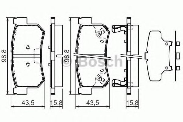 Set placute frana,frana disc SSANGYONG ACTYON I (2005 - 2011) BOSCH 0 986 494 237