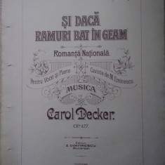 Partitura ȘI DACĂ RAMURI BAT ÎN GEAM -romanta națională,cuvinte de M. Eminescu