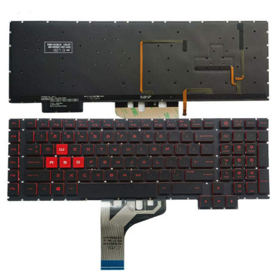 Tastatura laptop noua HP Omen 17-AN000 17-AN001CA 17-AN008CA 17-AN010CA 17-AN020CA BLACK (Backlit,Without FRAME,Red Printing)UK foto