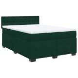 Cumpara ieftin Pat box spring cu saltea, verde inchis, 140x200 cm, catifea