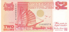 Bancnota Singapore 2 Dolari (1990) - P27 UNC foto