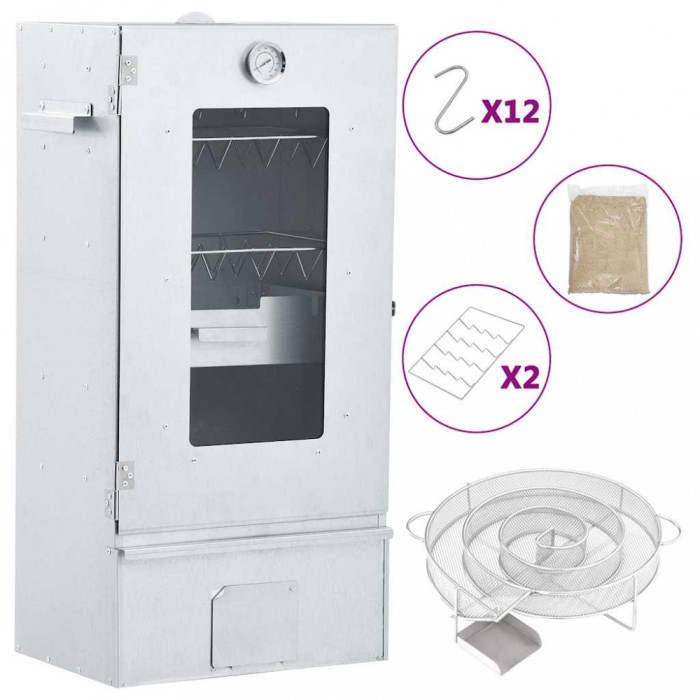 vidaXL Afumătoare cuptor/grătar, generator fum rece, oțel galvanizat