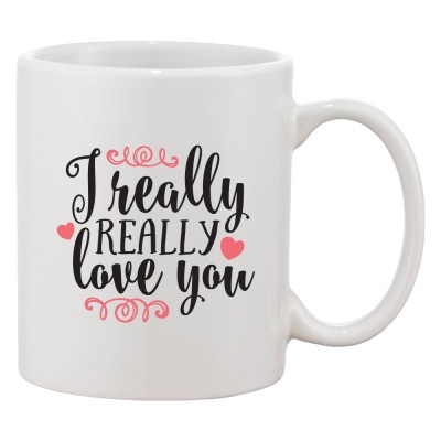 Cana alba personalizata &amp;#039;I really really love you&amp;#039;, INOVATIX&amp;reg;. 330ml foto