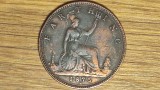 Marea Britanie - moneda de colectie rara - 1 farthing 1875 H / Heaton - Victoria - impecabila !