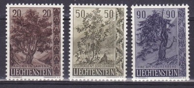 Liechtenstein 1958 Trees, gum disturb, MNH AM.134 foto