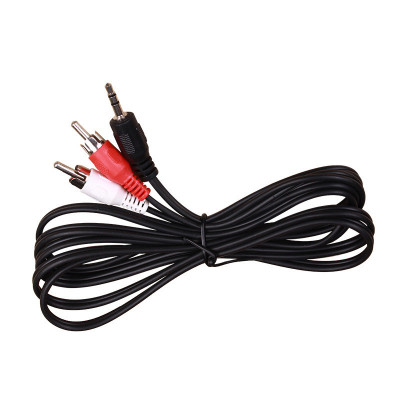 Cablu Audio Jack MRG M755, Jack 3.5mm, 2 RCA, Negru C755 foto