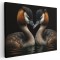 Tablou canvas doua rate salbatice pe lac, maro, negru 1244 Tablou canvas pe panza CU RAMA 50x70 cm