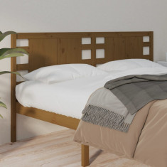 vidaXL Tăblie de pat, maro miere, 156x4x100 cm, lemn masiv de pin foto