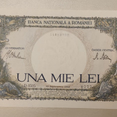 România - 1000 Lei (10 septembrie 1941) filigram împăratul Traian sD.0595