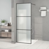 VidaXL Perete cabină duș walk-in negru 80x195 cm sticlă ESG mată