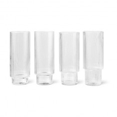 ferm LIVING set de pahare pentru bauturi Ripple Long Drink Glasses 4-pack