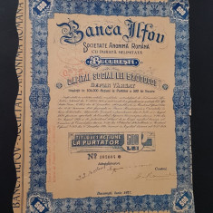 Actiune 1937 Banca ILFOV / titlu / actiuni